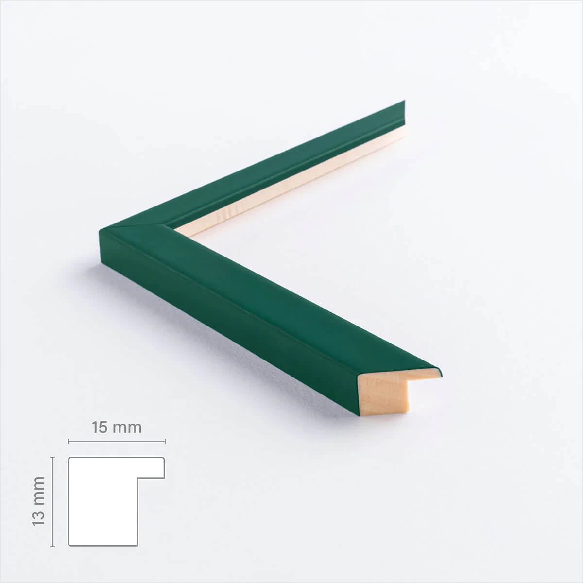 Dunkelgrüner matter Holzrahmen - Schmal (15 mm) - A3 (30×42 cm)