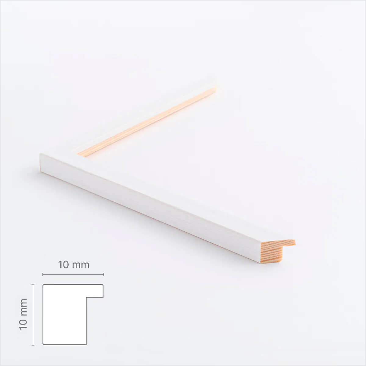 Weißer Holzrahmen - Schmal (10 mm) - 30×30 cm