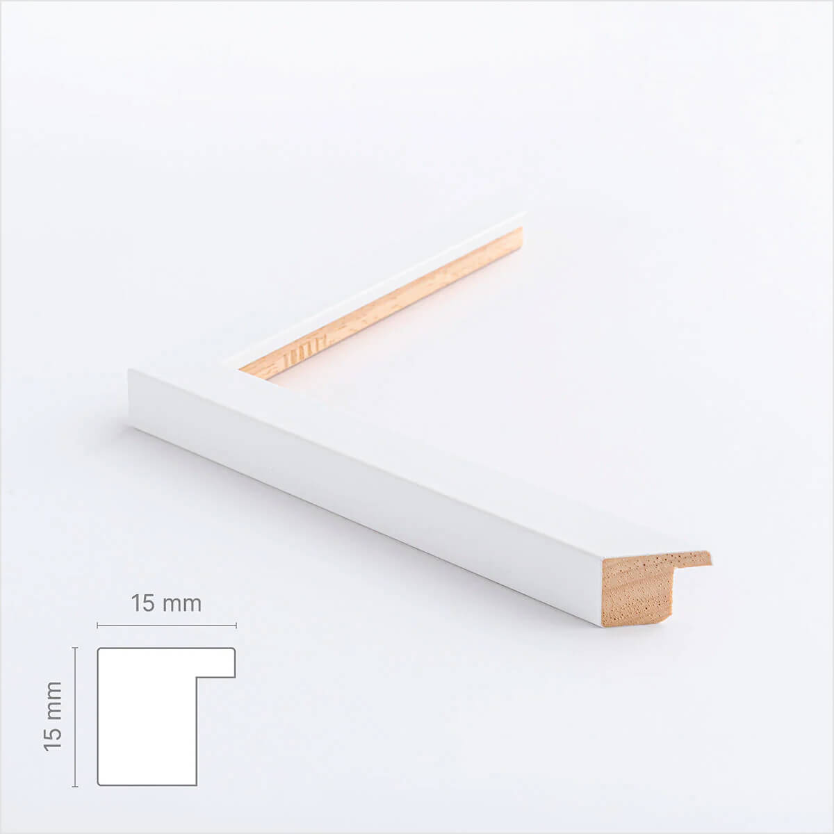Weißer Holzrahmen - Schmal (15 mm) - 40×50 cm