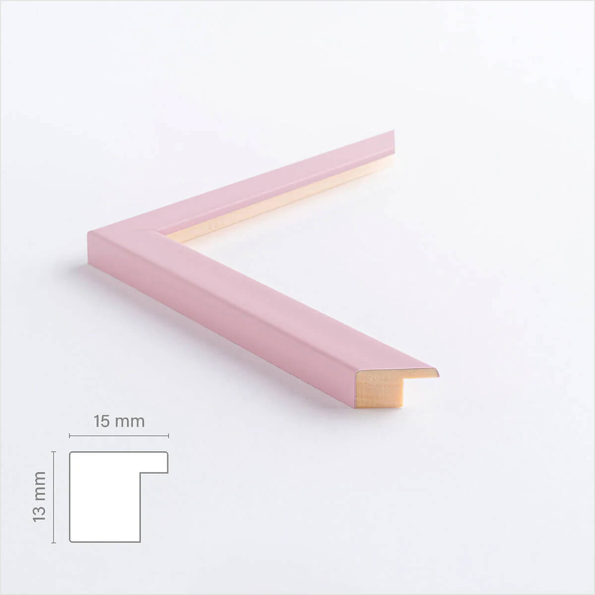 Rosa matter Holzrahmen - Schmal (15 mm) - 60x80 cm