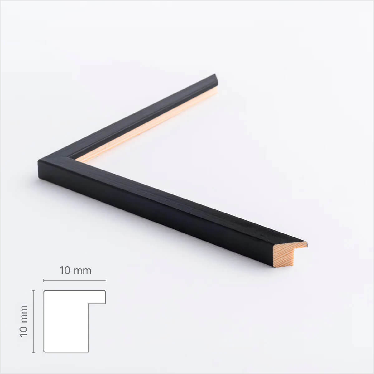 Schwarzer Holzrahmen - Schmal (10 mm) - 30×30 cm
