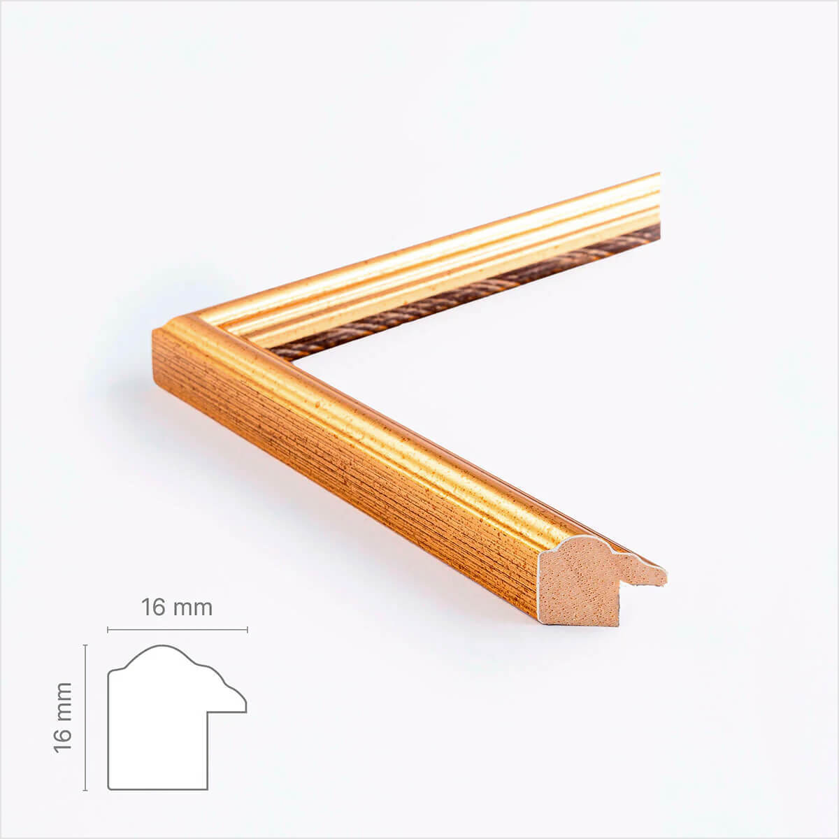 Vintage-Goldrahmen nach Maß - Schmal (16 mm)