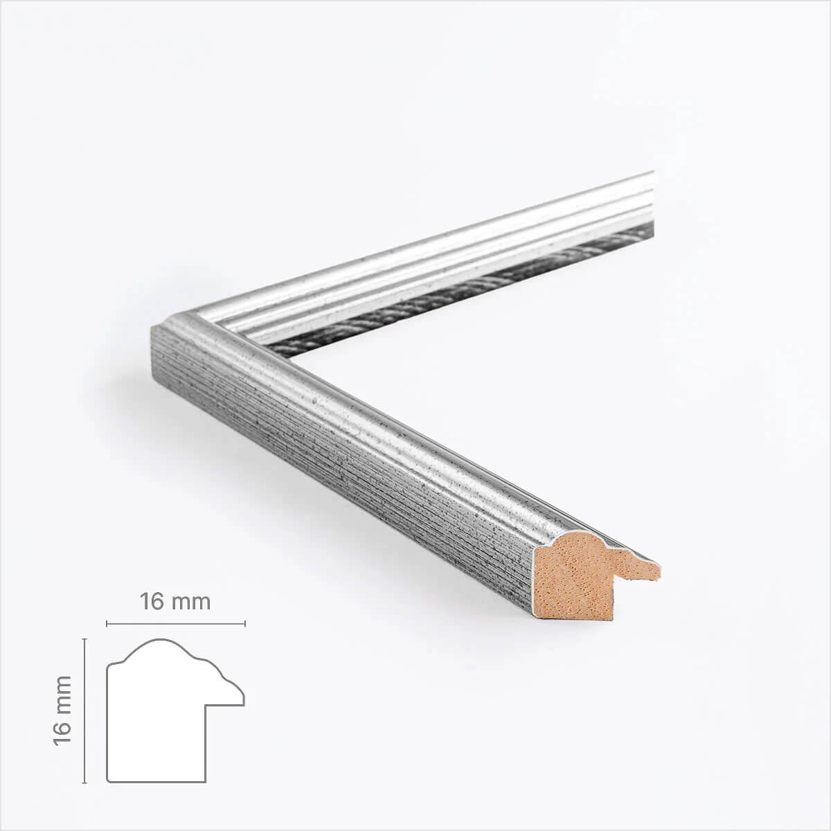 Vintage-Silberrahmen nach Maß - Schmal (15 mm)