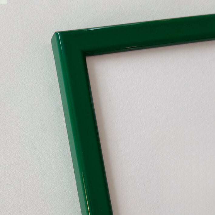 Grüner glänzender Holzrahmen - Schmal (13 mm) - 50×50 cm