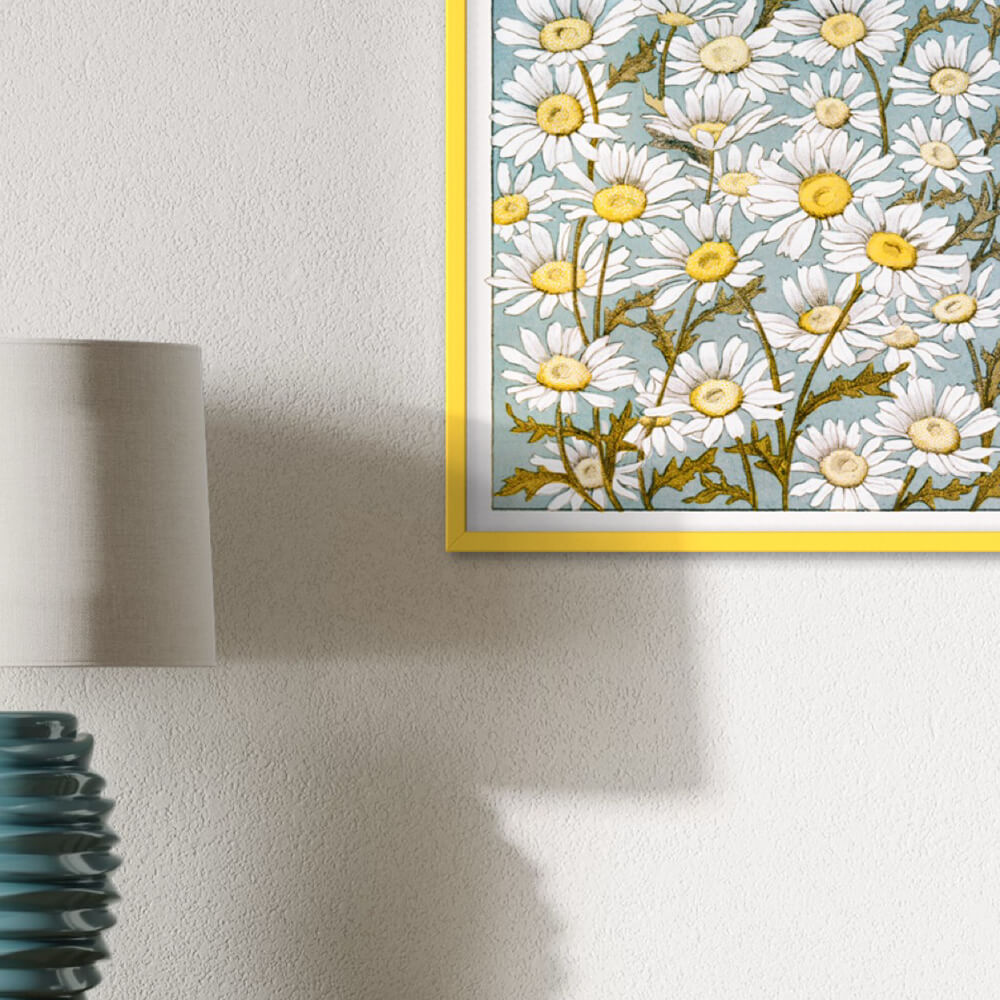 Gelber matter Holzrahmen - Schmal (15 mm) - 60x80 cm