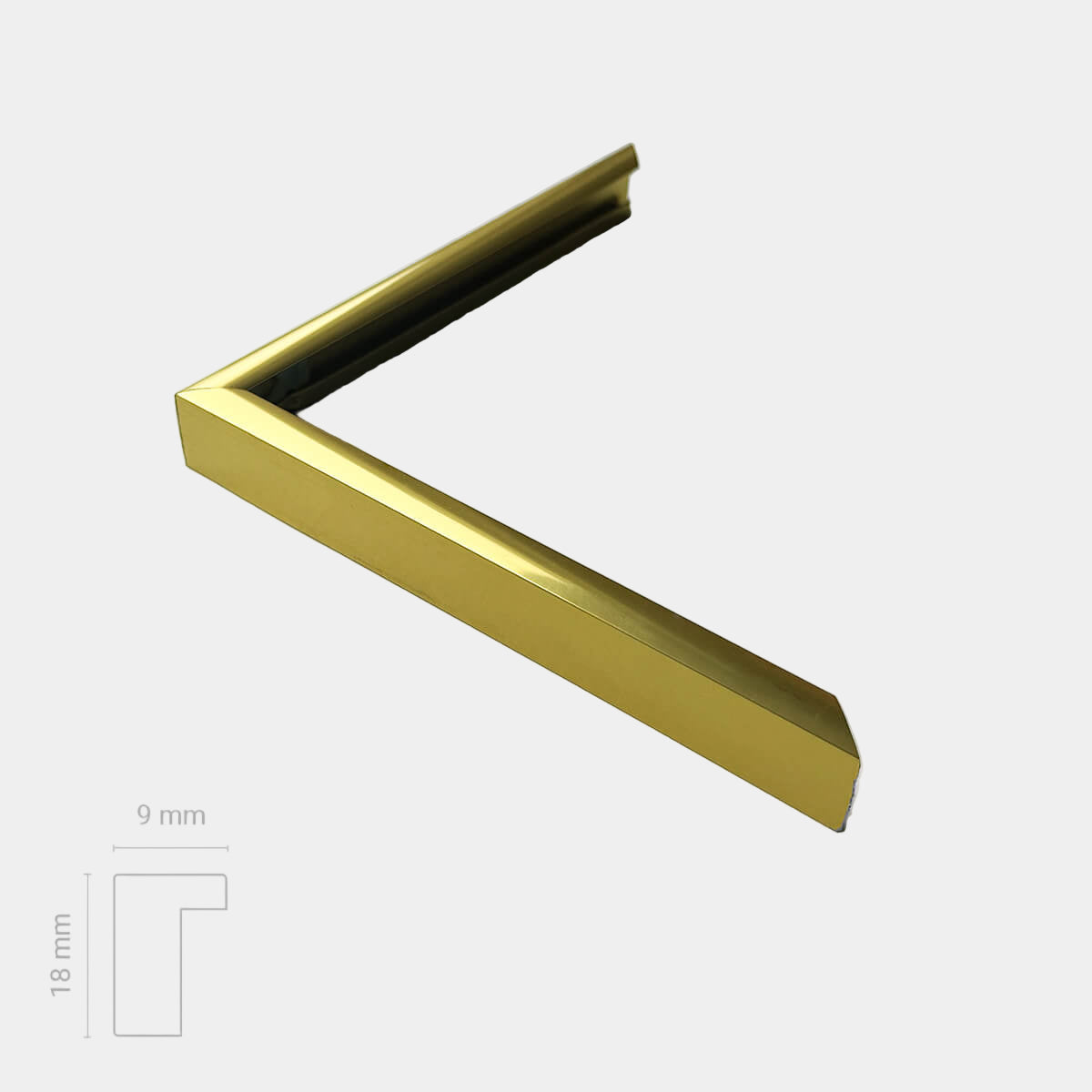 Aluminiumrahmen Gold - Schmal (9 mm) - 60×80 cm