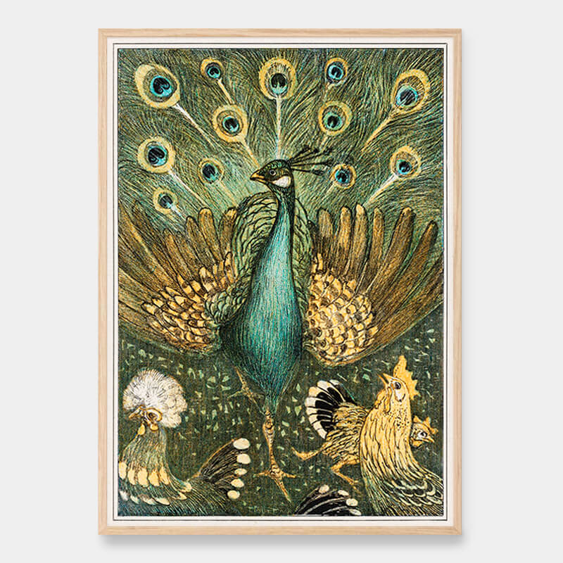 Pfau mit Hühnern