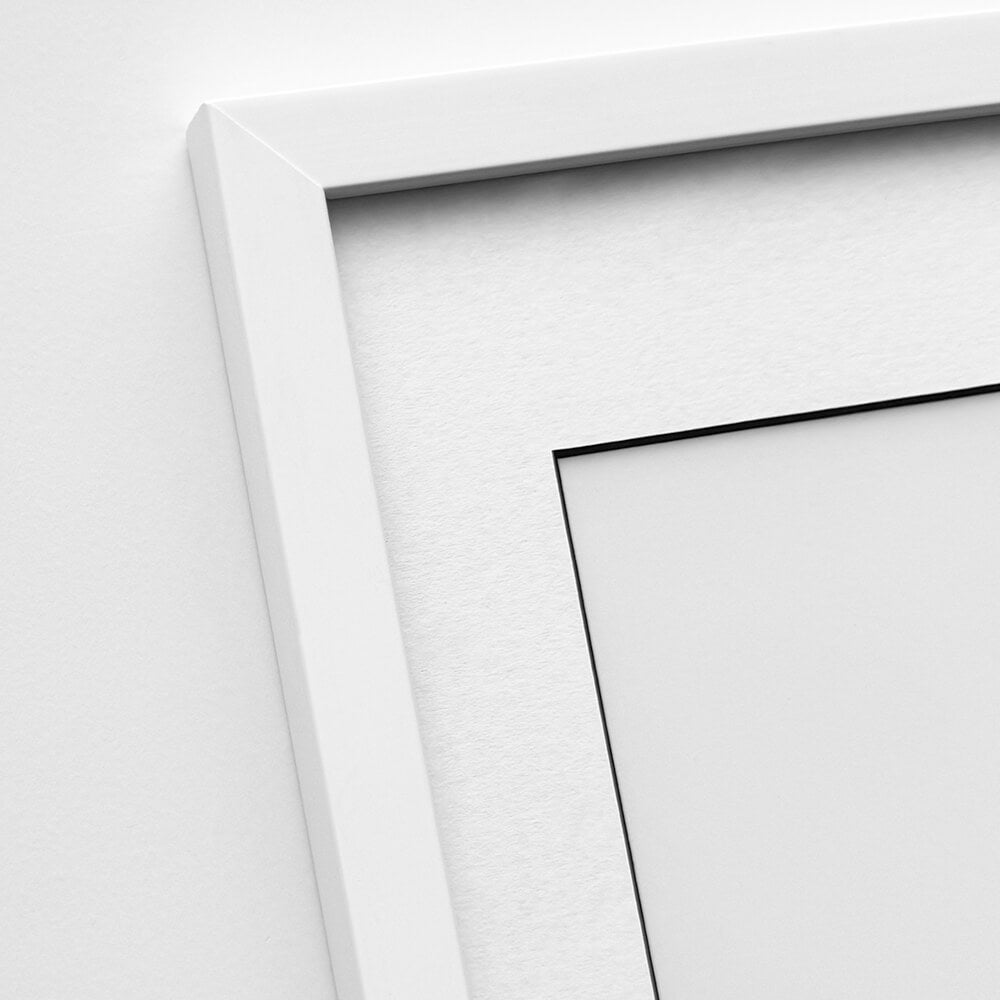 Weißer Holzrahmen - Schmal (15 mm) - 50 × 60 cm