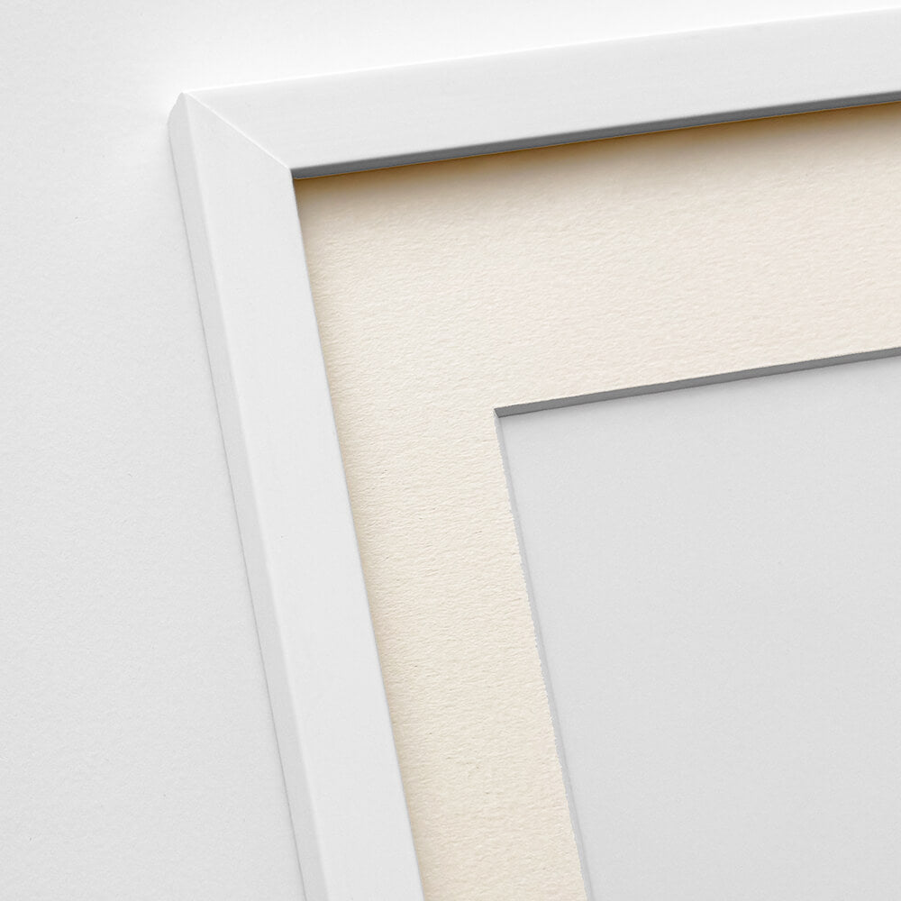 Weißer Holzrahmen - Schmal (15 mm) - 40×50 cm