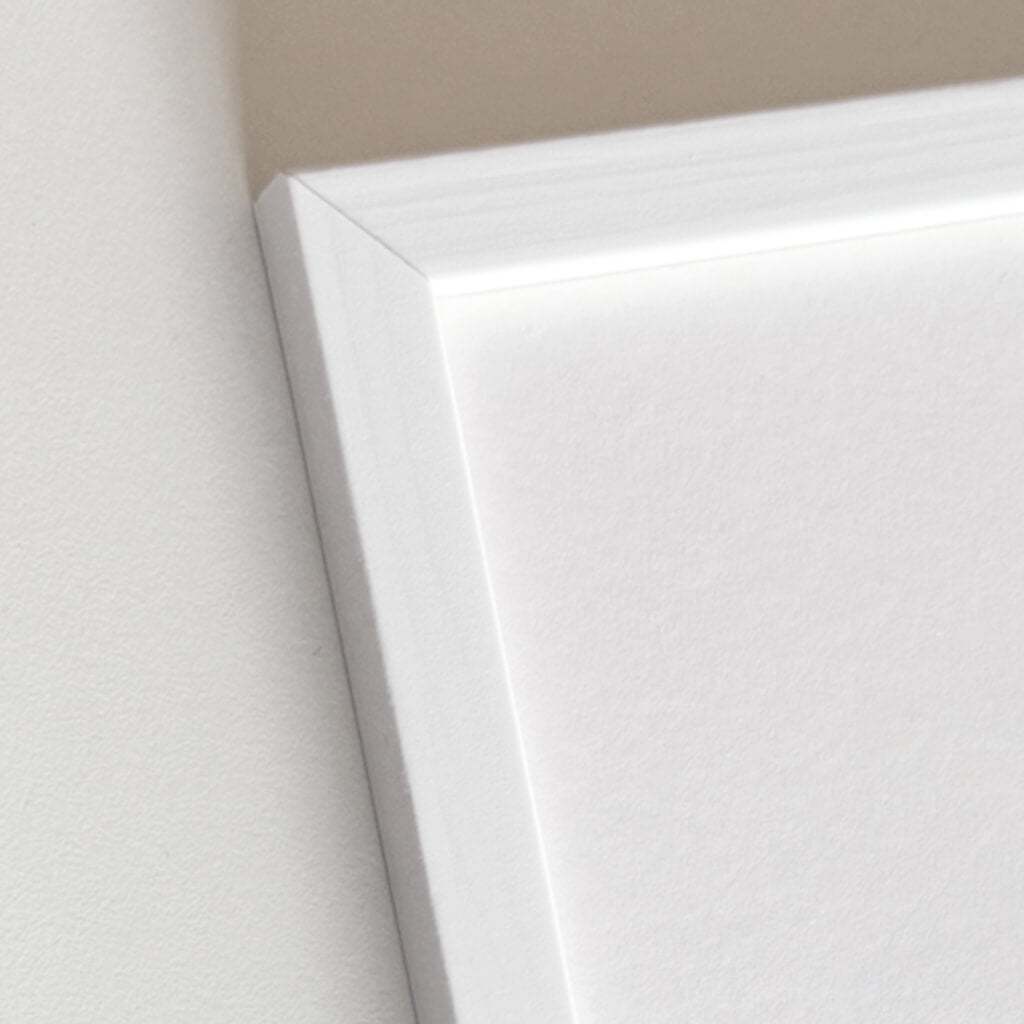 Weißer Holzrahmen nach Maß - Schmal (10 mm)