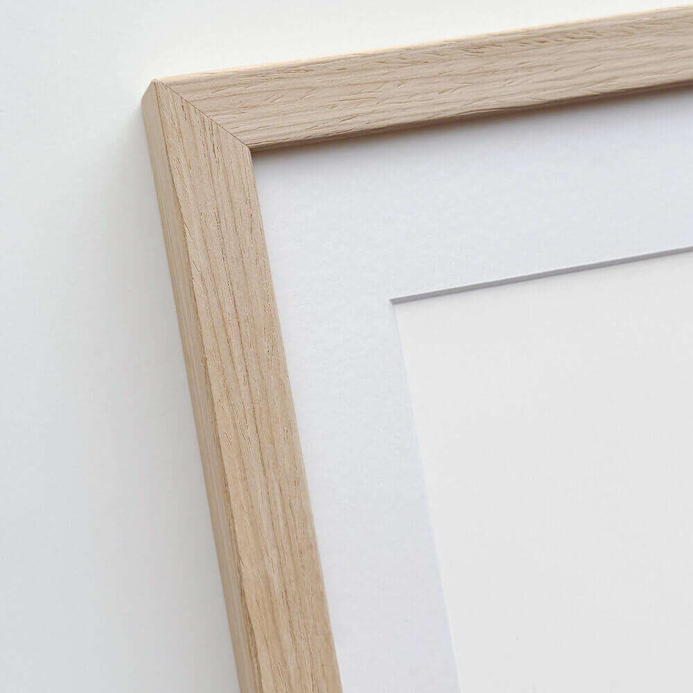 Lys eg træramme – Smal (15 mm) – 50x60 cm-PlakatKunst