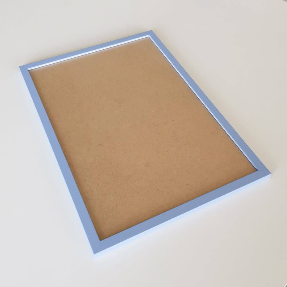 Hellblauer matter Holzrahmen - Schmal (15 mm) - A3 (30×42 cm)