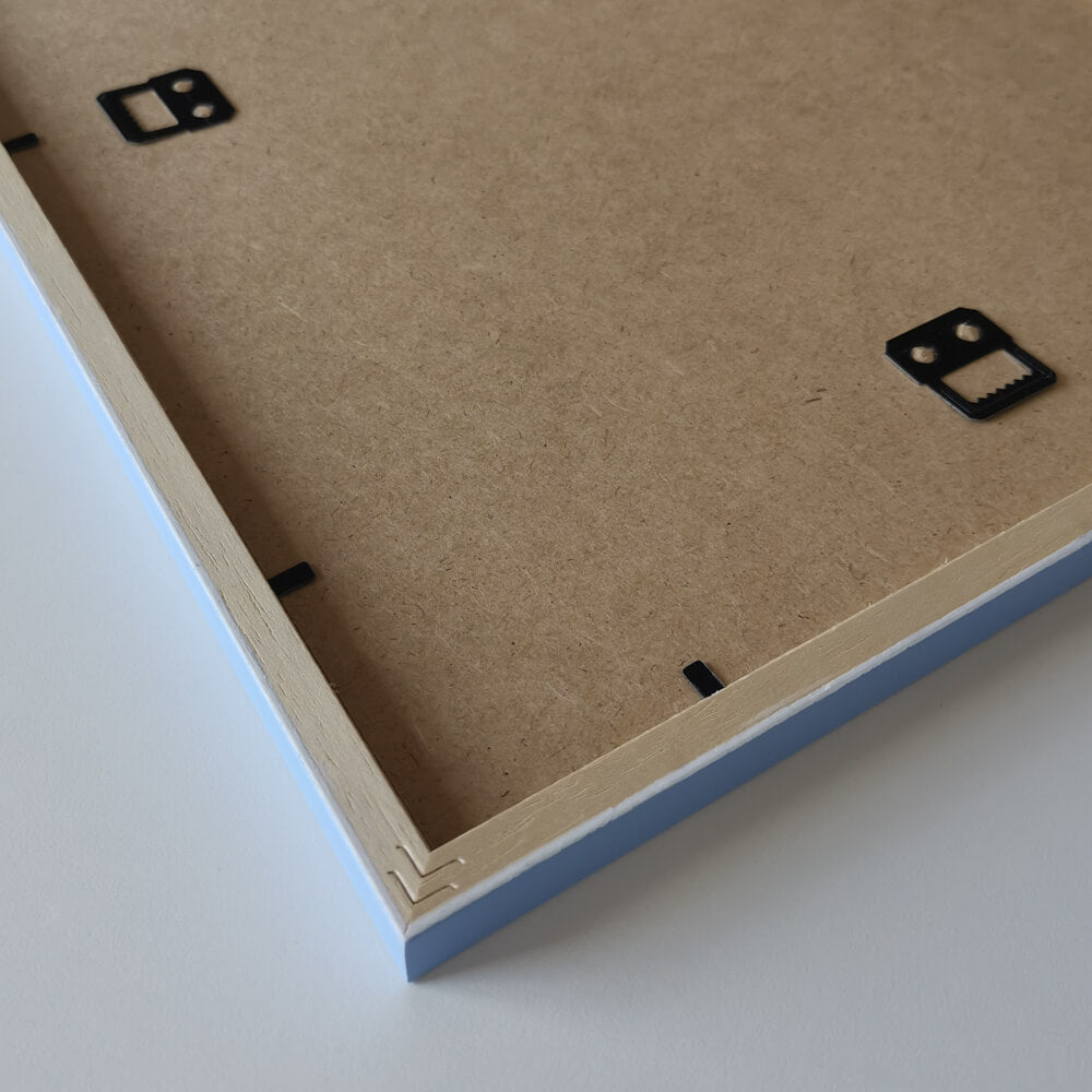 Lys blå mat træramme – Smal (15 mm) – A2 (42x59,4 cm)-PlakatKunst