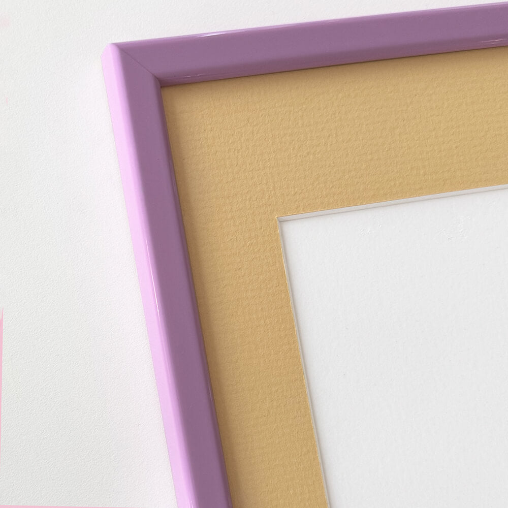 Rosa glänzender Holzrahmen - Schmal (13 mm) - A3 (30 × 42 cm)