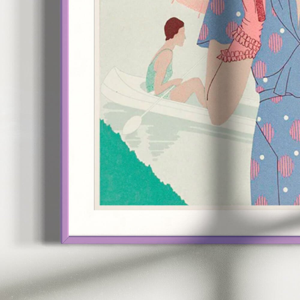 Rosa glänzender Holzrahmen - Schmal (13 mm) - 50×60 cm