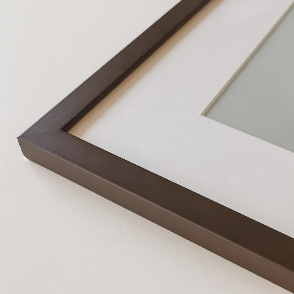 Brauner matter Holzrahmen - Schmal (15 mm) - 60×60 cm