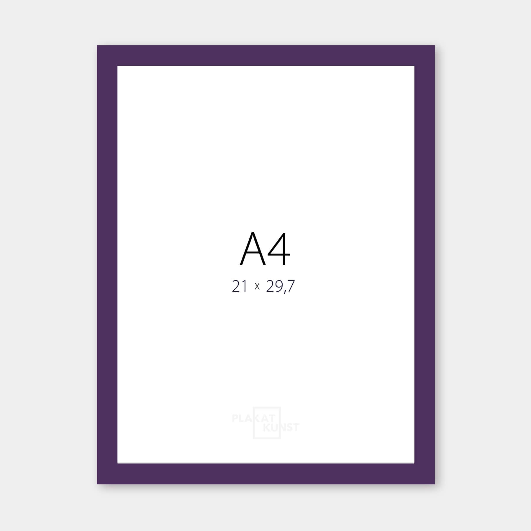 Lila matter Holzrahmen – Schmal (15 mm) – A4 (21×29,7 cm)