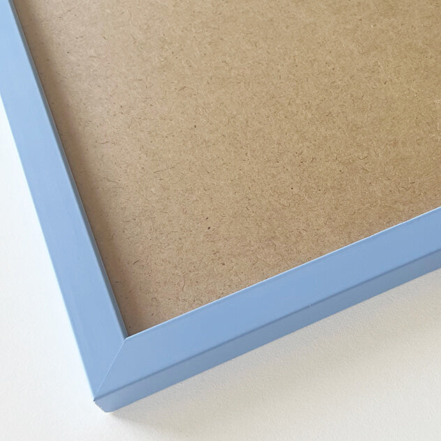 Hellblauer matter Holzrahmen - Schmal (15 mm) - 30×30 cm