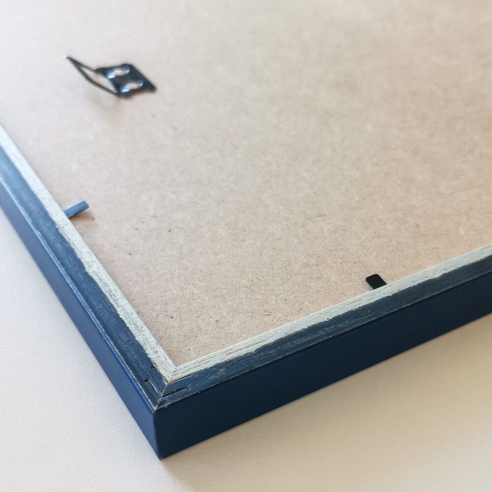 Matter dunkelblauer Holzrahmen - Schmal (15 mm) - 50×50 cm