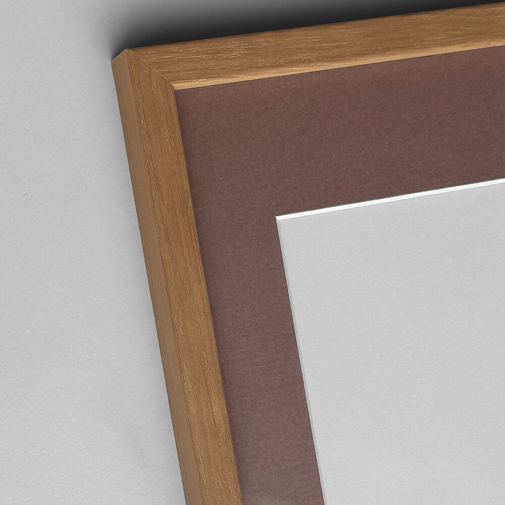 Holzrahmen aus dunkler Eiche - schmal (12 mm) - A5 (15 x 21 cm)