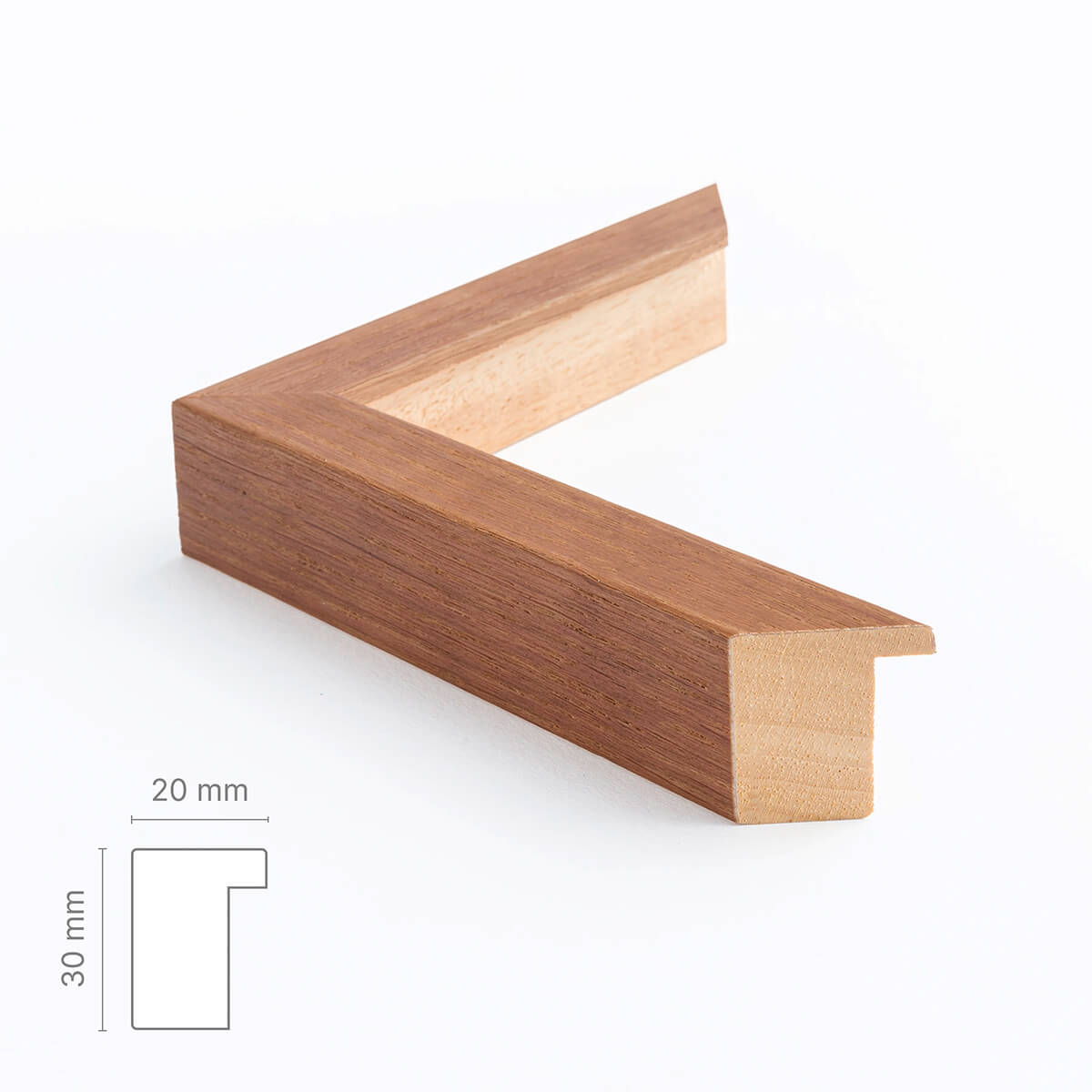 Objektrahmen aus dunkler Eiche - Breit (20 mm)