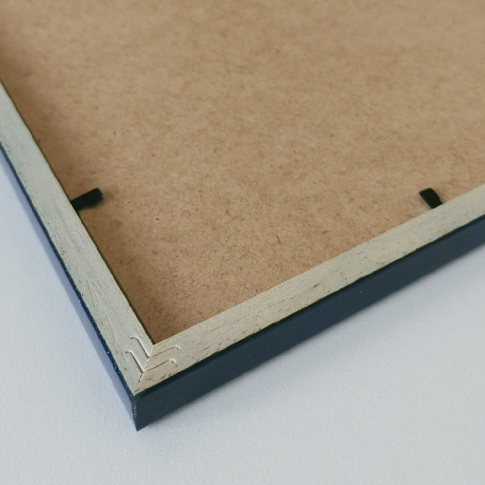 Dunkelblauer glänzender Holzrahmen - Schmal (13 mm) - 30×30 cm