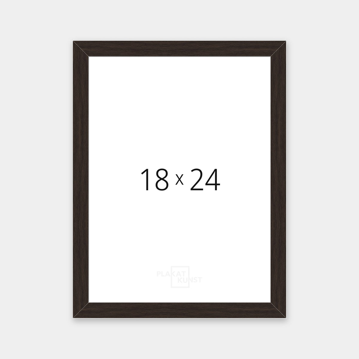 Mørk røget eg træramme med smal 15 mm front i 18×24 cm
