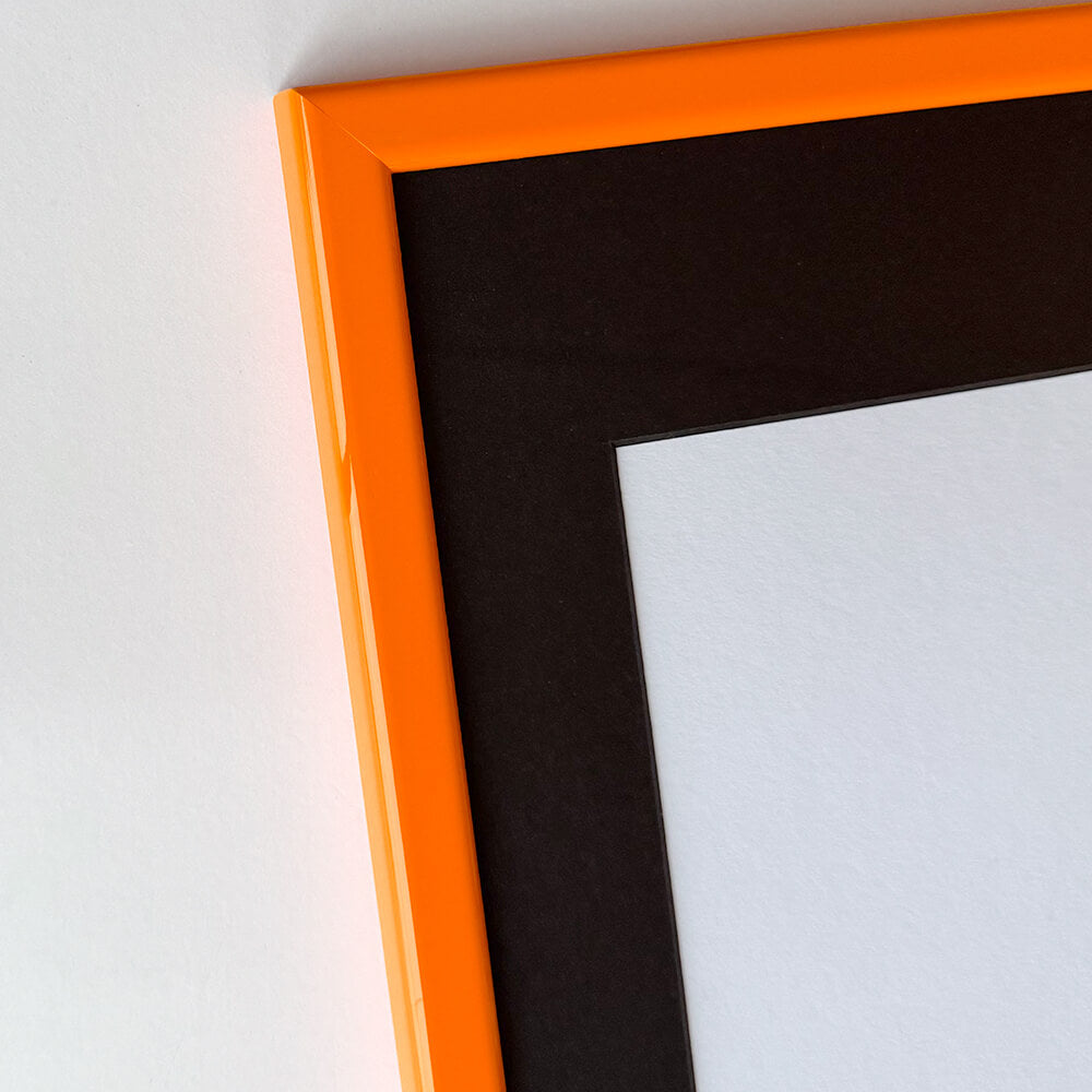 Orange glänzender Holzrahmen - Schmal (13 mm) - 30x40 cm