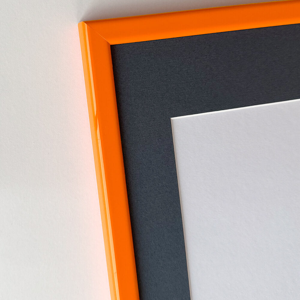 Orange glänzender Holzrahmen - Schmal (13 mm) - 30x40 cm
