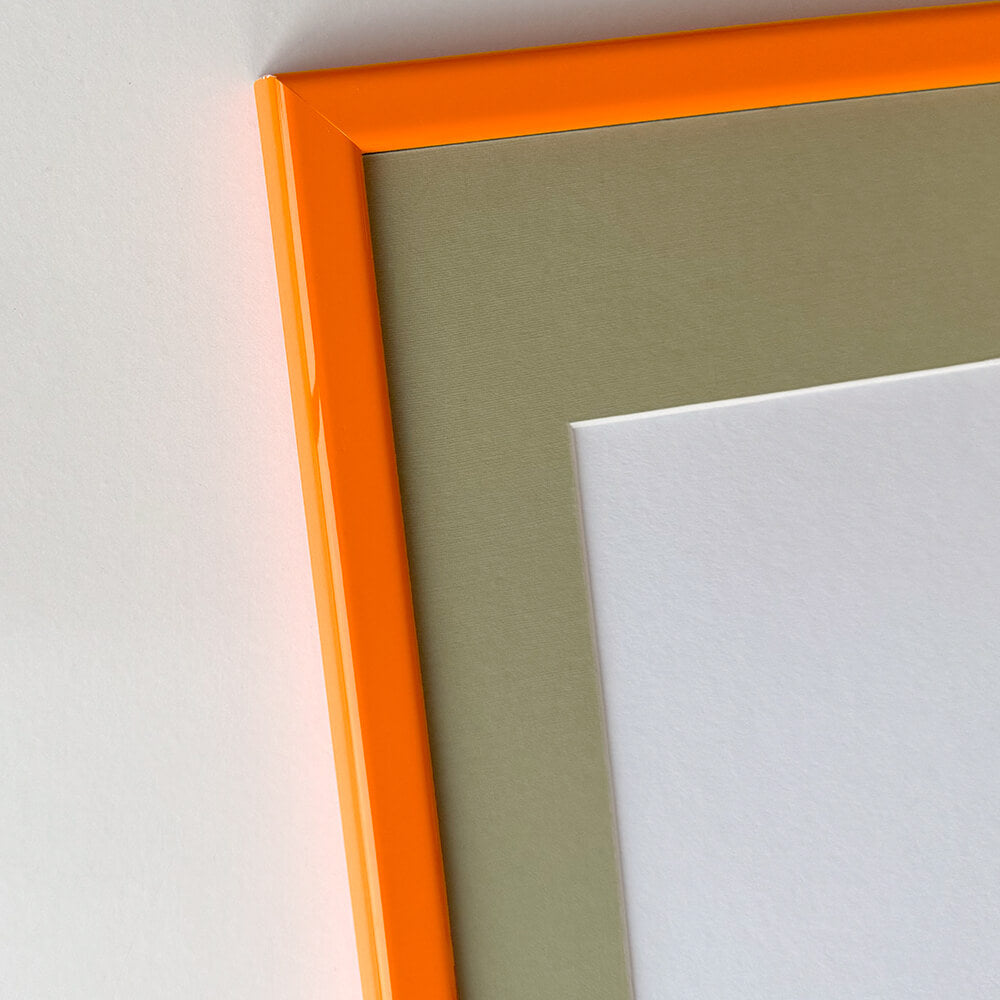 Orange glänzender Holzrahmen - Schmal (13 mm) - 40x50 cm