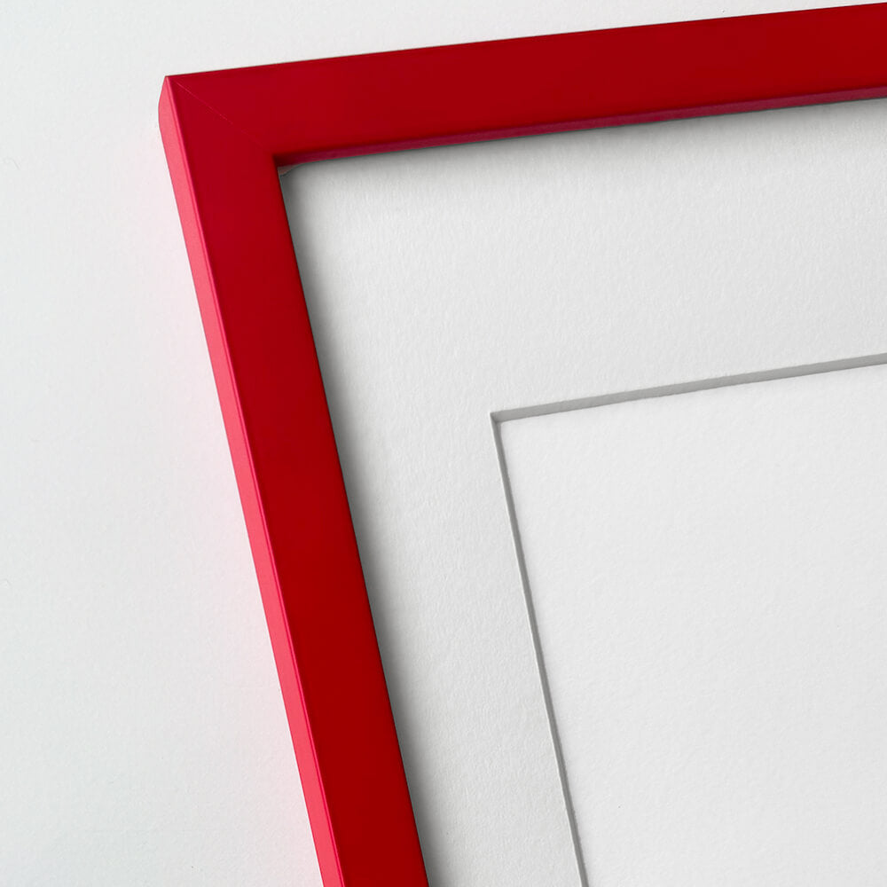 Roter matter Holzrahmen - Schmal (15 mm) - 60x80 cm
