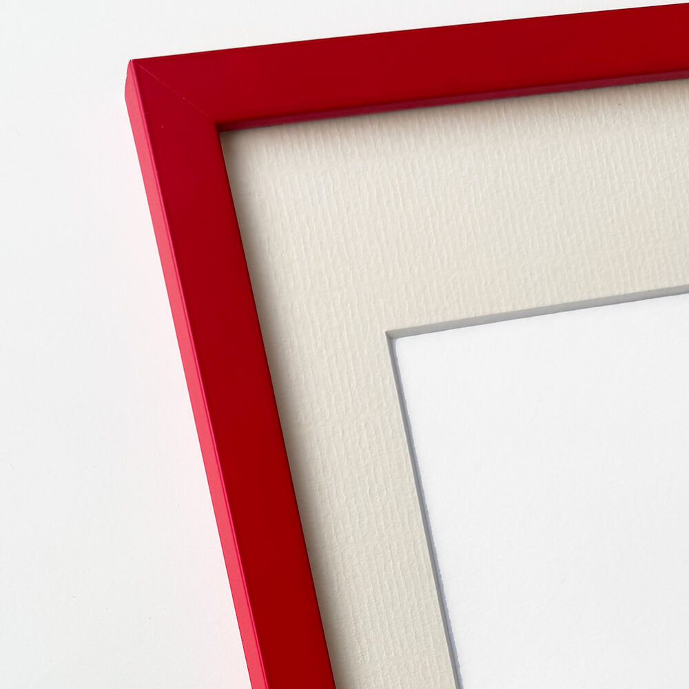 Roter matter Holzrahmen - Schmal (15 mm) - A3 (30×42 cm)