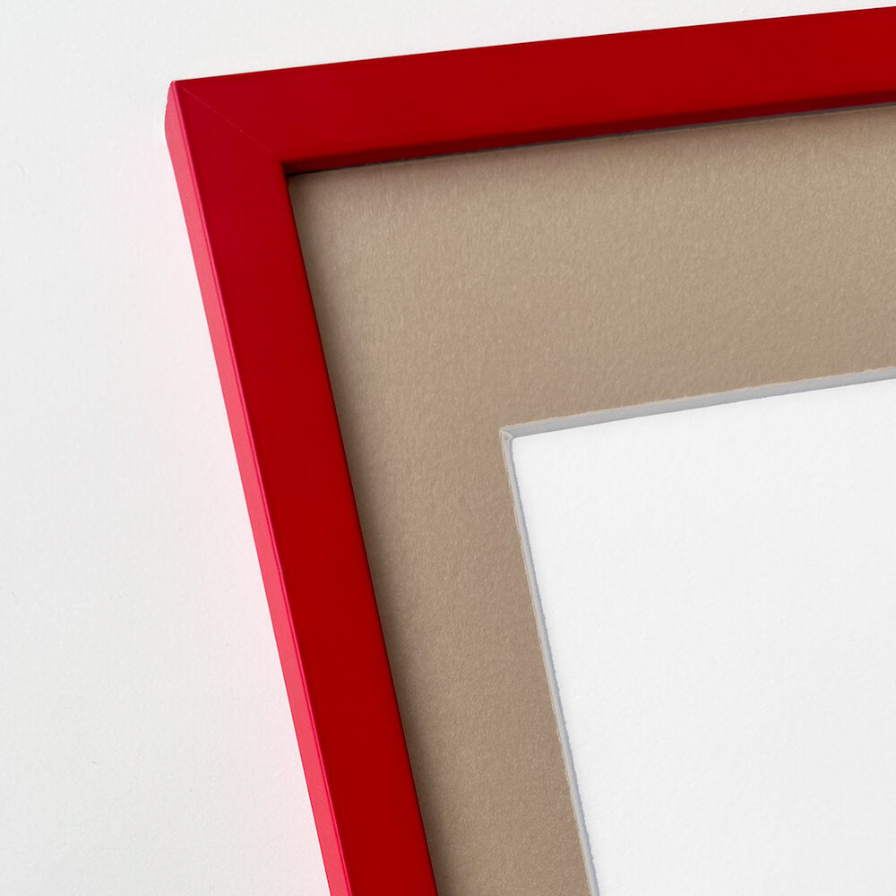 Roter matter Holzrahmen - Schmal (15 mm) - A3 (30×42 cm)