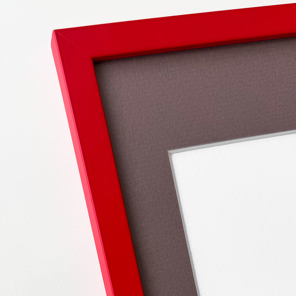 Roter matter Holzrahmen - Schmal (15 mm) - 60x80 cm