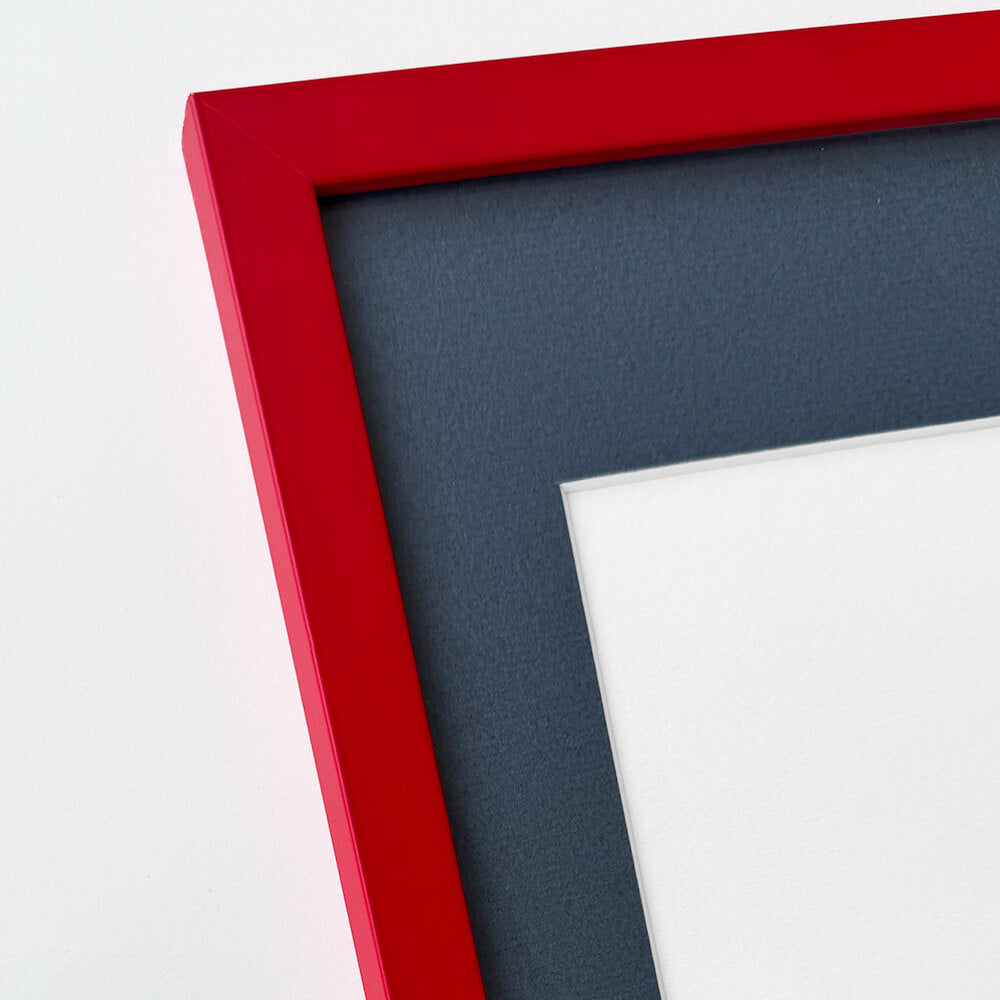 Roter matter Holzrahmen - Schmal (15 mm) - 60x80 cm