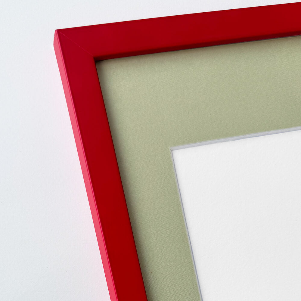 Roter matter Holzrahmen - Schmal (15 mm) - A3 (30×42 cm)