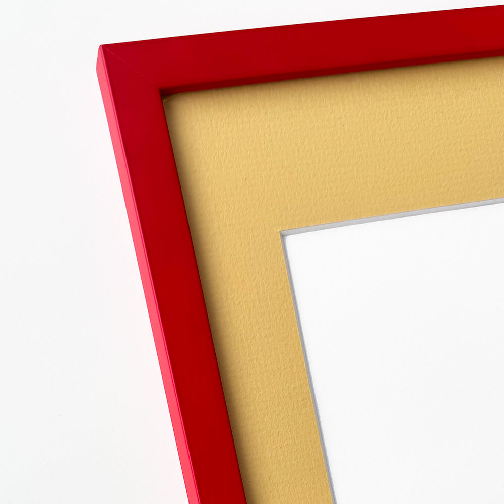 Roter matter Holzrahmen - Schmal (15 mm) - A3 (30×42 cm)