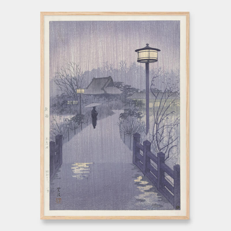 Abendregen am Shinobazu-Teich