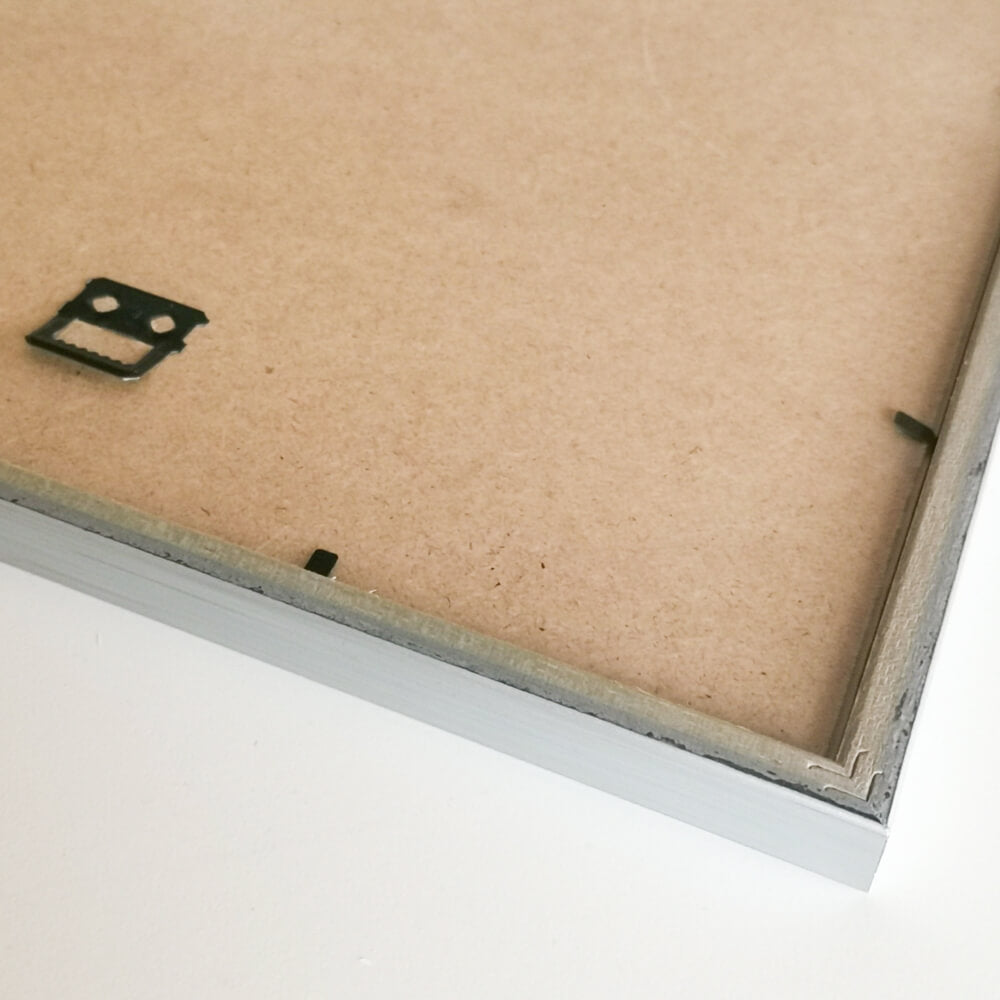 Silber Holzrahmen nach Maß - Schmal (15 mm)