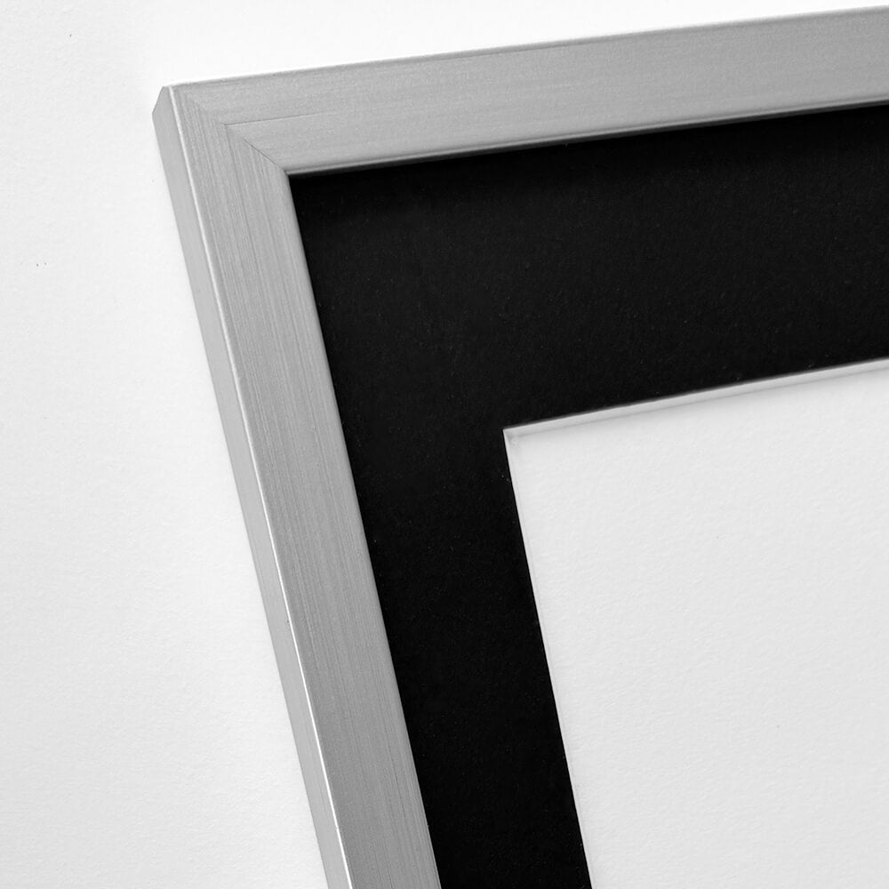Silberner Holzrahmen - Schmal (15 mm) - 50x70 cm