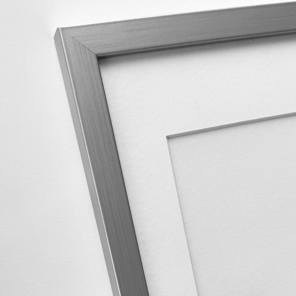 Silberner Holzrahmen - Schmal (15 mm) - 50x70 cm