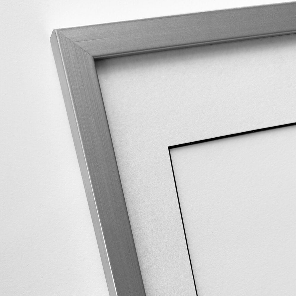 Silberner Holzrahmen - Schmal (15 mm) - 50x70 cm