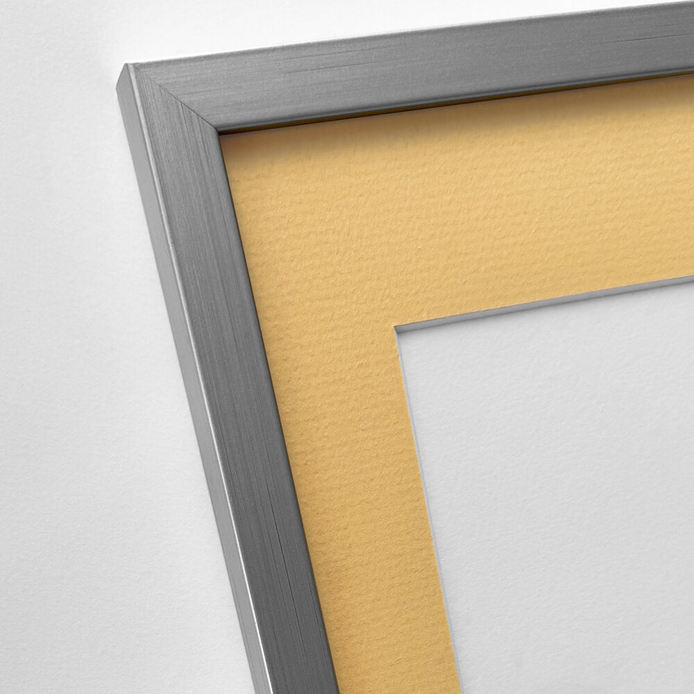 Silberner Holzrahmen - Schmal (15 mm) - 50x70 cm