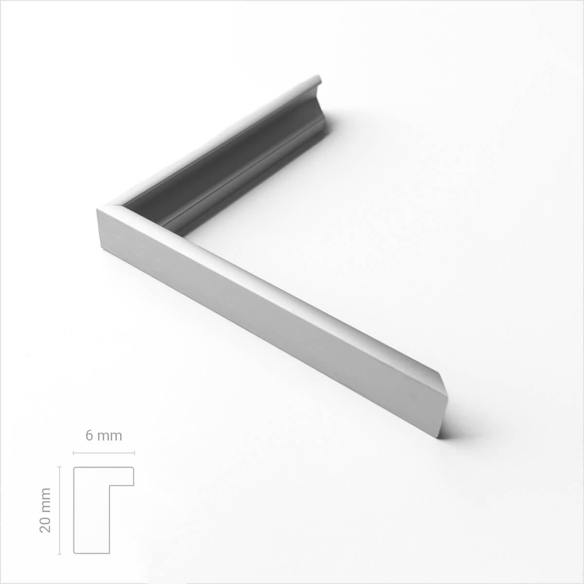 Mattsilberner Premium-Aluminiumrahmen - Schmal (6 mm) - A0 (84,1x118,9 cm)