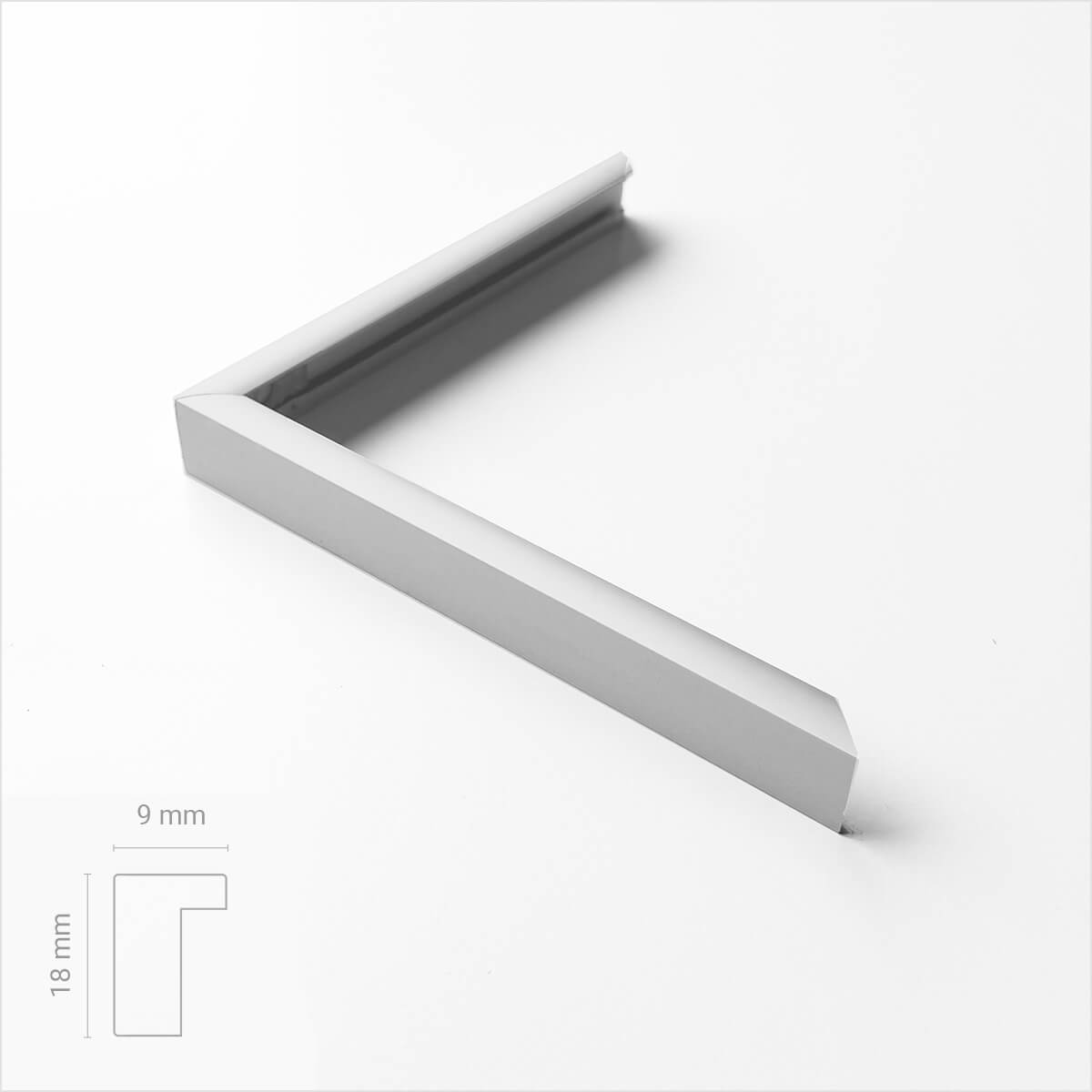 Mattsilberner Aluminiumrahmen - Schmal (9 mm) - 40x40 cm