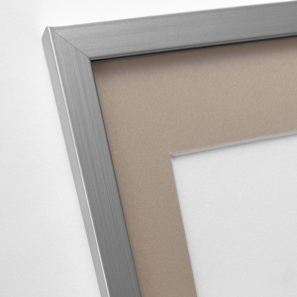 Silberfarbener Holzrahmen nach Maß - Breit (20 mm)