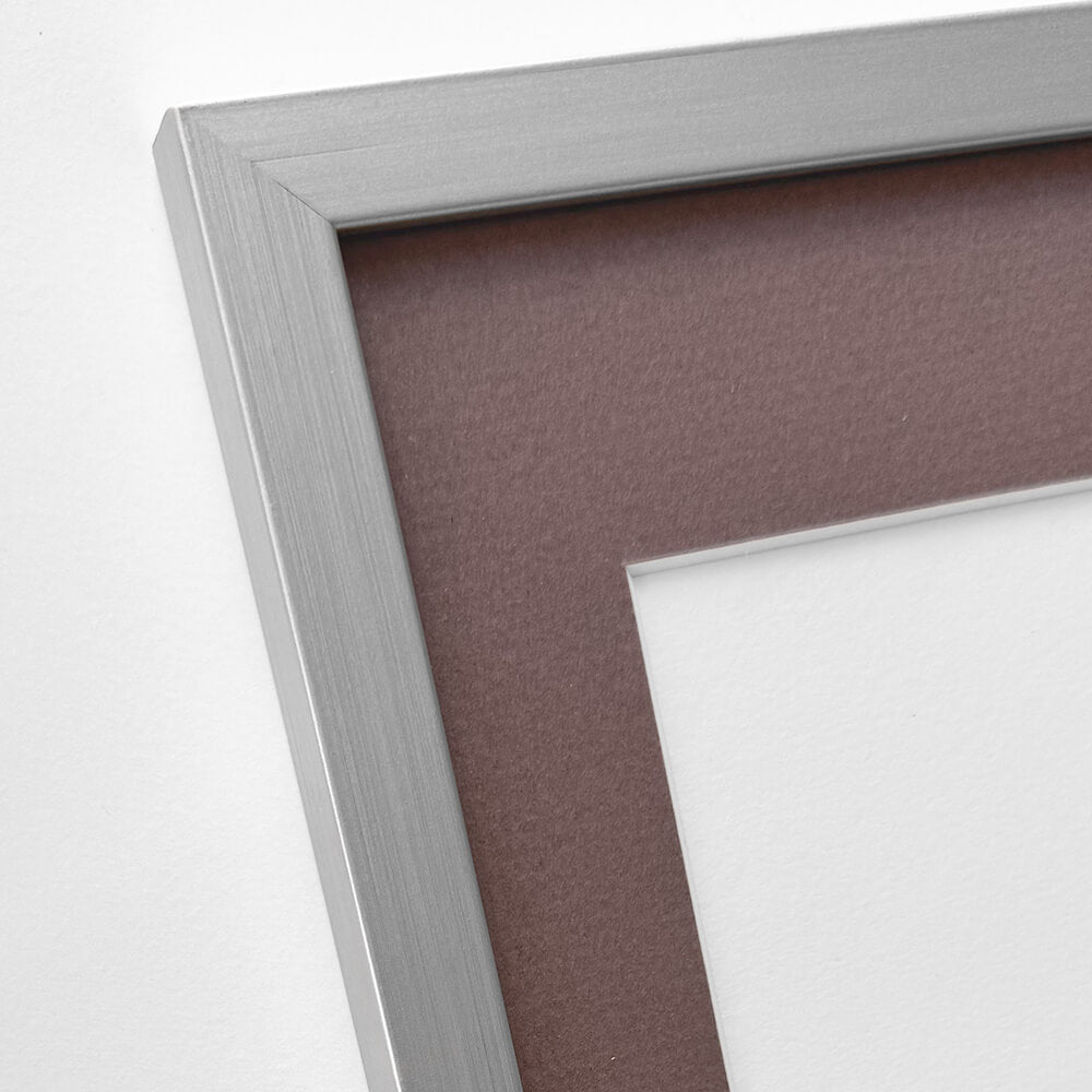 Silberfarbener Holzrahmen nach Maß - Breit (20 mm)