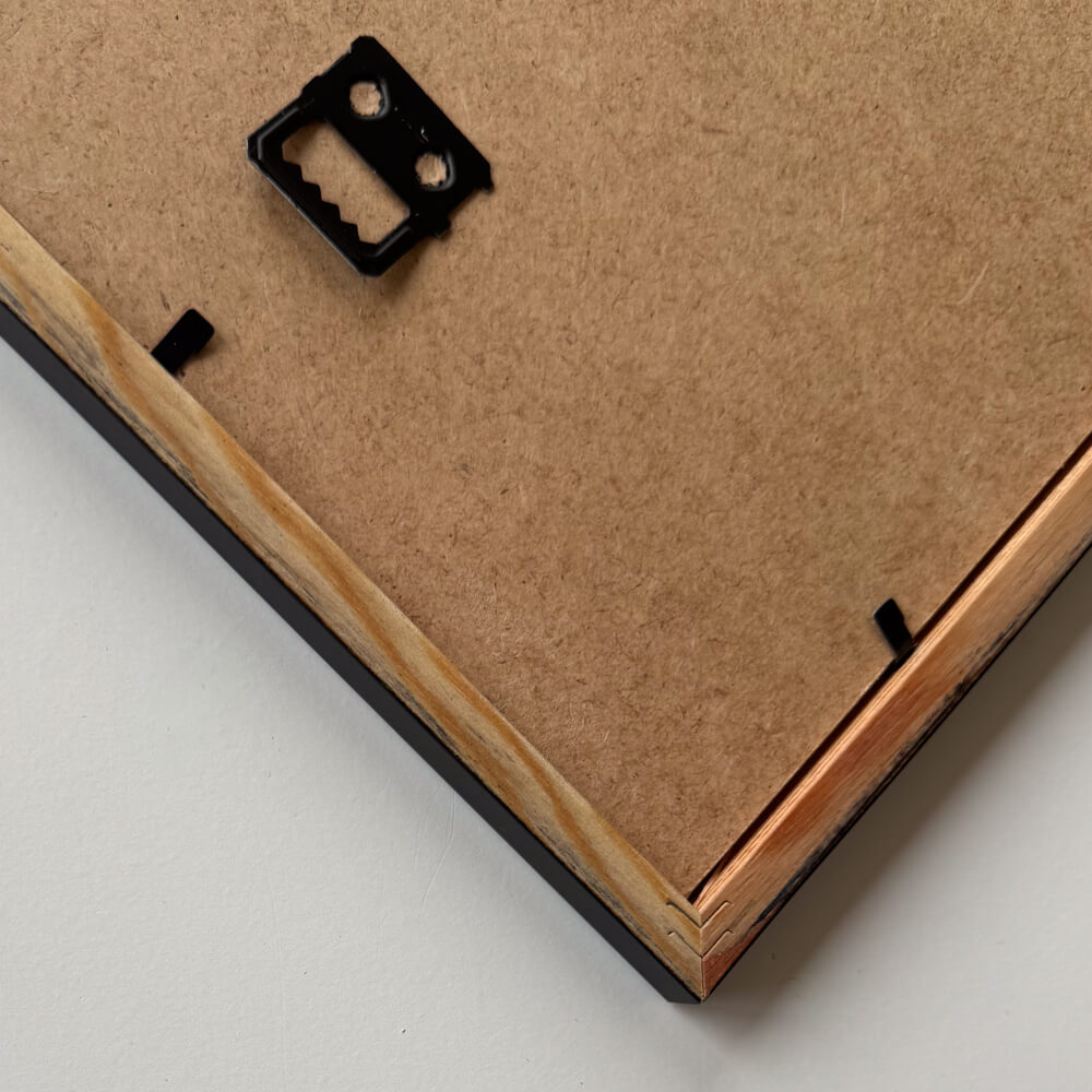 Schwarzer Holzrahmen - Schmal (15 mm) - A4 (21x29,7 cm)