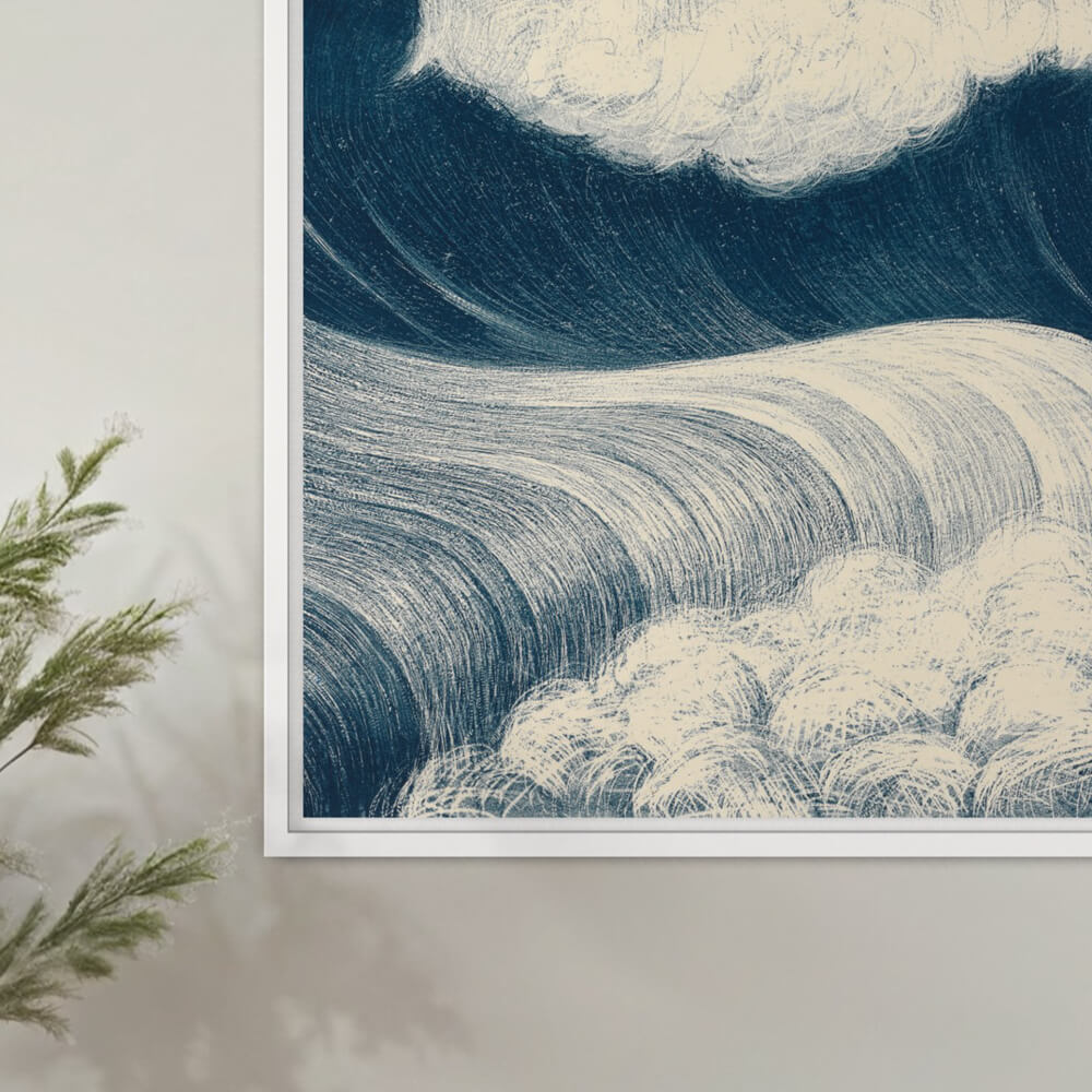 Plakat med mat hvid træramme