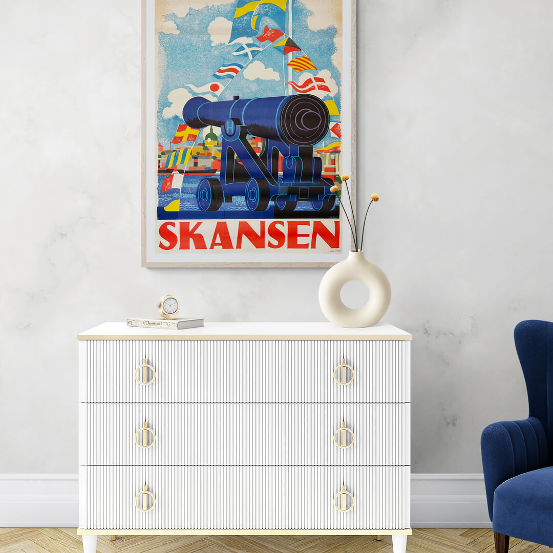 Skansen, Stockholm - Flagge und Kanone